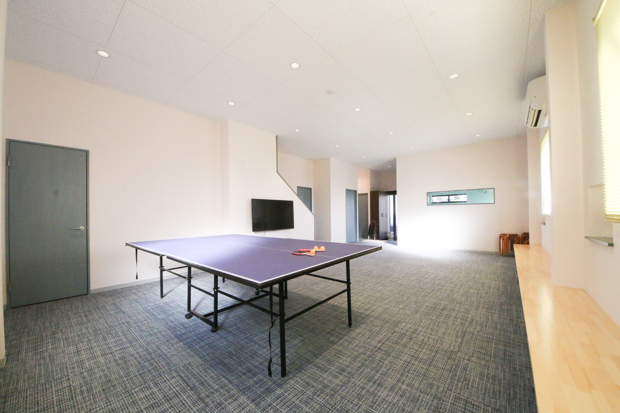 卓球ができる広い空間